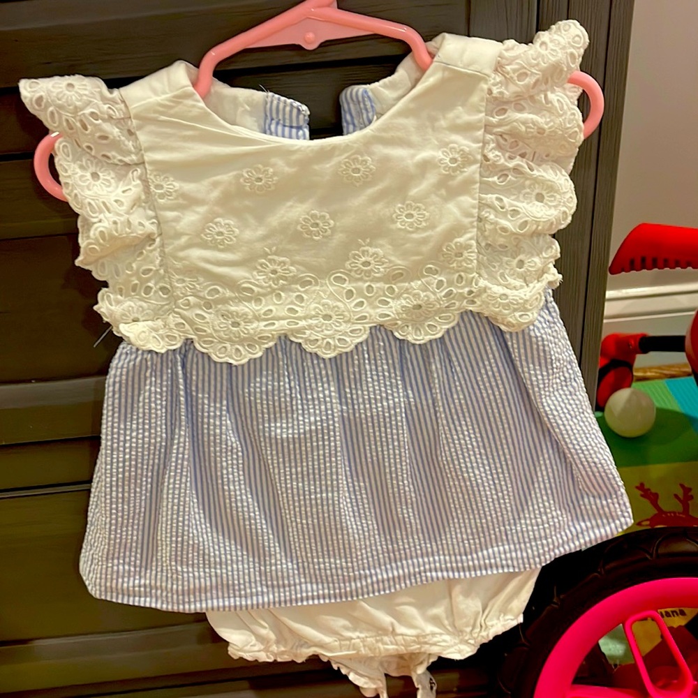 Janie and jack dress with snap buttons on diaper cover